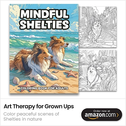 Mindful Shelties Coloring Book for Adults