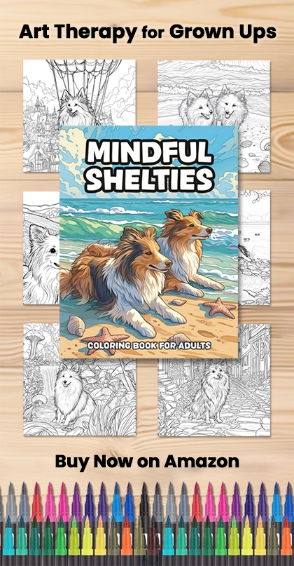 Mindful Shelties Coloring Book for Adults